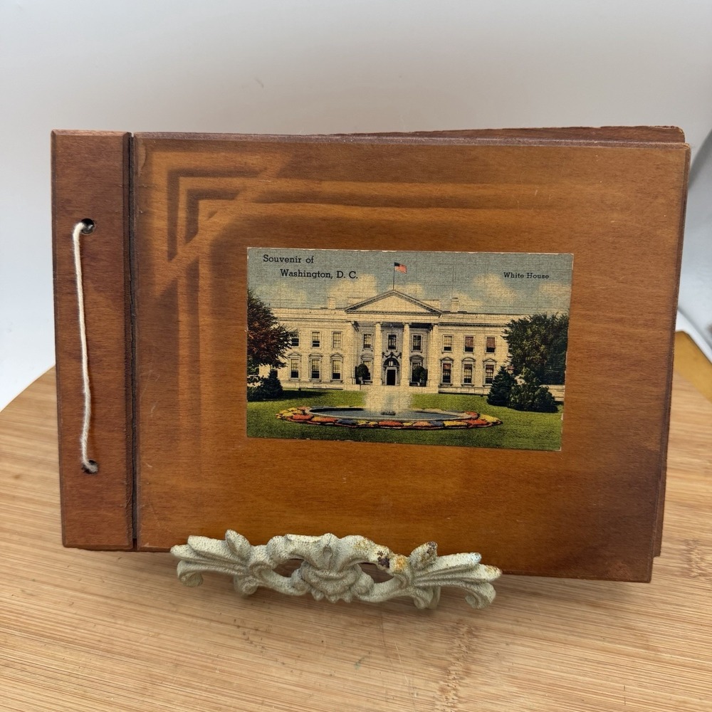 Vintage Washington DC Photo Album Wooden 1930's